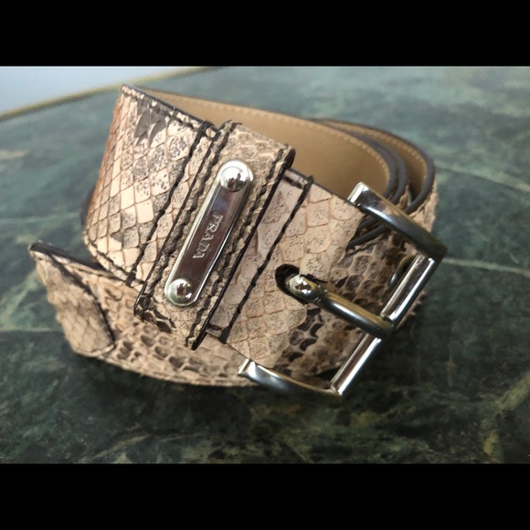 Prada peach python belt, 85/34